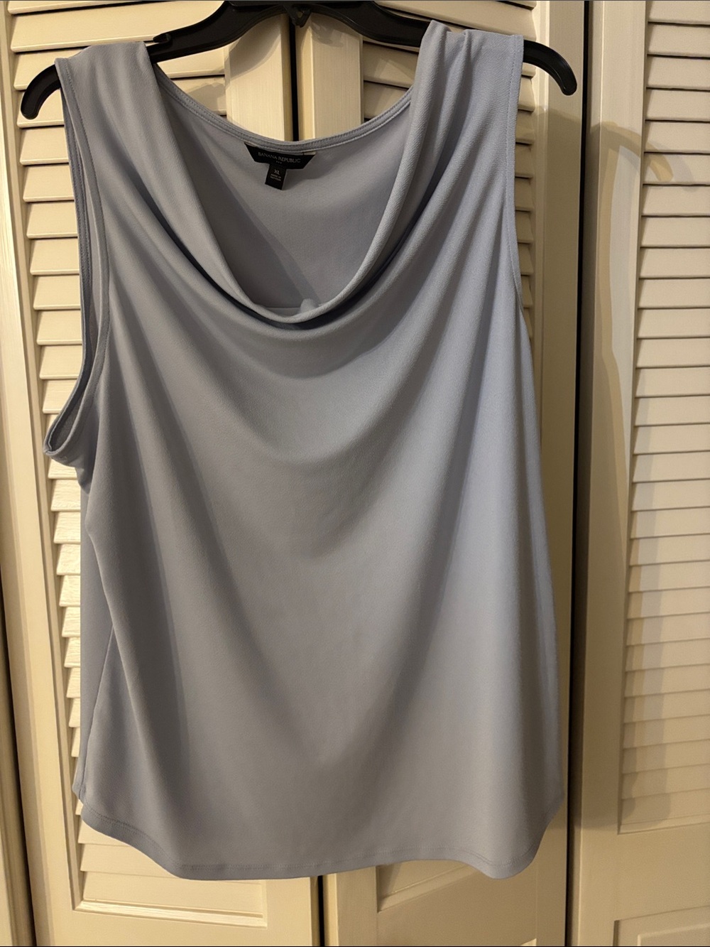 Light Gray Sleeveless Draped Neck Women’s Top